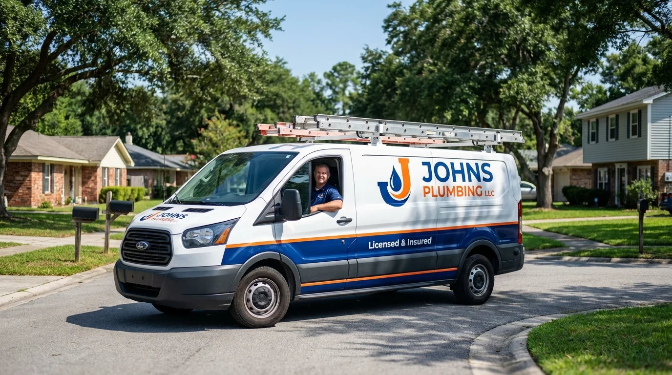 Johns Plumbing LLC service van in Sykesville, MD